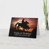 50. Geburtstag Western mit Cowboy und Pferdekarte Karte (Vorderseite)