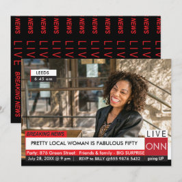 50. Geburtstag Womens Funny TV News Einladung