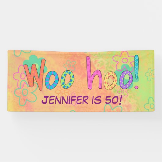 50. Geburtstag WooHoo Personalisierter Banner (Horizontal)