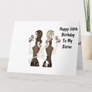 **50.** GEBURTSTAG WÜNSCHT MEINEN **SCHWESTER** KARTE