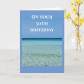 "50. GEBURTSTAG WÜNSCHTE ALLE "BESTE" Karte (Gelbe Blume)