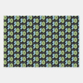 50. Geburtstag Zahlen Grün Blau Geschenkpapier Set (Vorderseite 3)