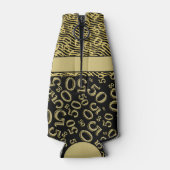 50. Geburtstag Zahlenmuster Gold/Schwarz Flaschenkühler (Rückseite)