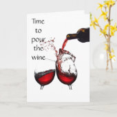 **50.** GEBURTSTAG - ZEIT ZUM POUR DES WEINS KARTE (Gelbe Blume)