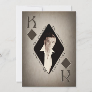 50. GEBURTSTAGEINLADUNG - FOTO - POKER/KÖNIG EINLADUNG