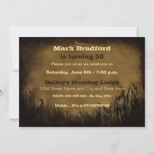 50. GEBURTSTAGEINLADUNG - Sonnenuntergang, Hirsch, Einladung (Rückseite)