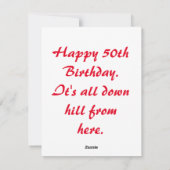 50. Geburtstagkarte. Feiertagskarte (Rückseite)