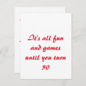 50. Geburtstagkarte. Feiertagskarte (Vorne/Hinten)