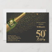 50. GEBURTSTAGLICHE EINLADUNGEN FÜR IHN - CHAM[AGN (Vorderseite)