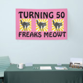 50. GEBURTSTAGlustige CAT-FAHNE Banner (Messeveranstaltung)