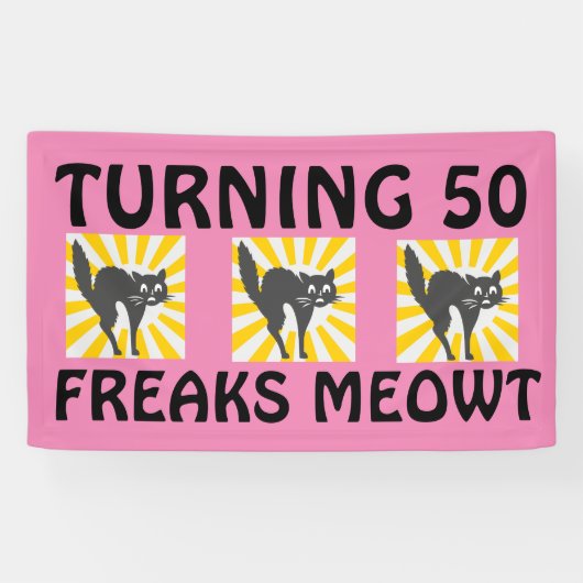 50. GEBURTSTAGlustige CAT-FAHNE Banner (Horizontal)