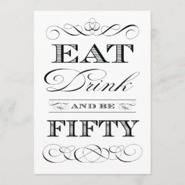 50. Geburtstags-Abendessen Party essen Drink und s Einladung