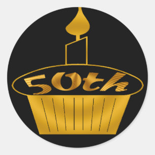 50. Geburtstags-Aufkleber Runder Aufkleber