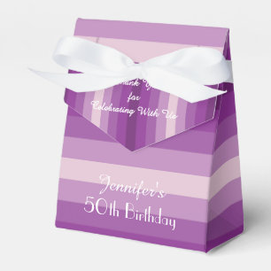 50. Geburtstags-Bevorzugungs-Kasten, lila Streifen Geschenkschachtel