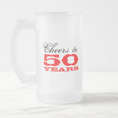 50. Geburtstags-Bier-Tassen-Geschenk für Männer Mattglas Bierglas (Links)