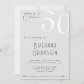 50. Geburtstags Button Up Girl Einladung (Rückseite)