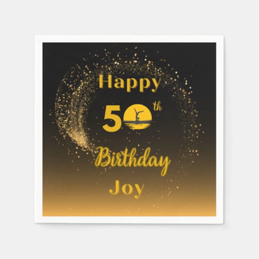 50. Geburtstags-Cocktail Napkin Serviette (Vorderseite)