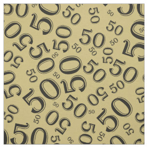 50. Geburtstags-cooles Zahl-Muster-Gold und Stoff