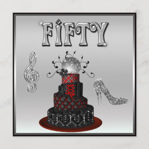 50. Geburtstags-Disco Diva Cake Sparkasse High Hee Einladung