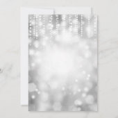 50. Geburtstags-Einladungs-Silber-Glitzer Einladung (Rückseite)