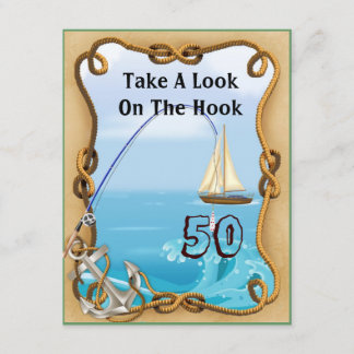 50. Geburtstags-Fischen-Einladungen für MÄNNER Einladung