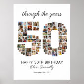 50. Geburtstags-Fotocollage Poster (Vorne)