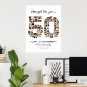 50. Geburtstags-Fotocollage Poster (Heimbüro)