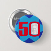 50. Geburtstags-Fotosternknopf/-Abzeichen Button (Vorne & Hinten)
