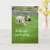 50. Geburtstags Funny Dog Card Karte (Gelbe Blume)
