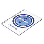 50. Geburtstags-Kapitän Nautical Rope Anchor Helm Notizblock (Linke Seite)