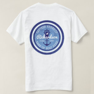 50. Geburtstags-Kapitän Nautical Rope Anchor Helm T-Shirt