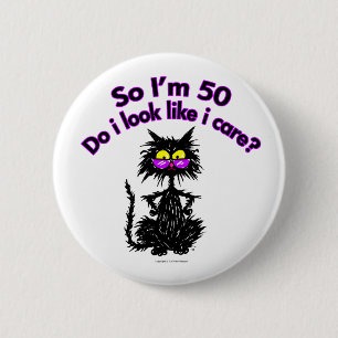 50. Geburtstags-Katzen-Geschenke Button