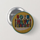 50. Geburtstags-Knopf Button (Vorne & Hinten)