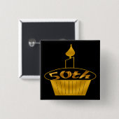 50. Geburtstags-Knopf Button (Vorne & Hinten)