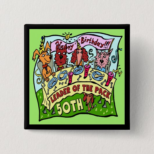 50. Geburtstags-Knopf Button (Vorderseite)