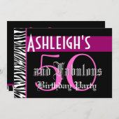 50. Geburtstags-kundenspezifische Schablone - Einladung (Vorne/Hinten)