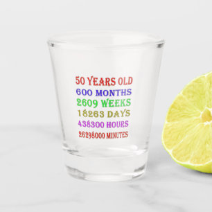 50. Geburtstags-Meilensteine Schnapsglas