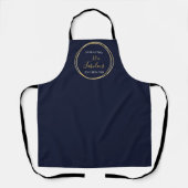50. Geburtstags-Navy-Gold-Personalisiert Schürze (Vorderseite)