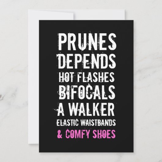 50. Geburtstags-Party-alte Dame Einladung (Vorderseite)