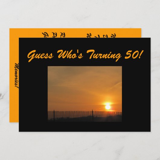 50. Geburtstags-Party Einladung (Vorne/Hinten)