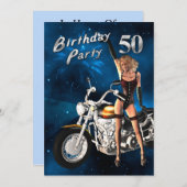 50. Geburtstags-Party Einladung (Vorne/Hinten)