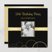 50. Geburtstags-Party Einladung - Foto optional (Vorne/Hinten)