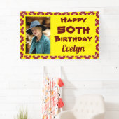 50. Geburtstags Rote Blume Foto Banner (Insitu)