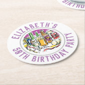 50. Geburtstags-Rundpapier-Untersetzer Runder Pappuntersetzer (Angewinkelt)