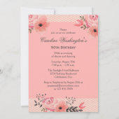 50. Geburtstags-schicker Blumenparis-Eiffelturm Einladung (Rückseite)