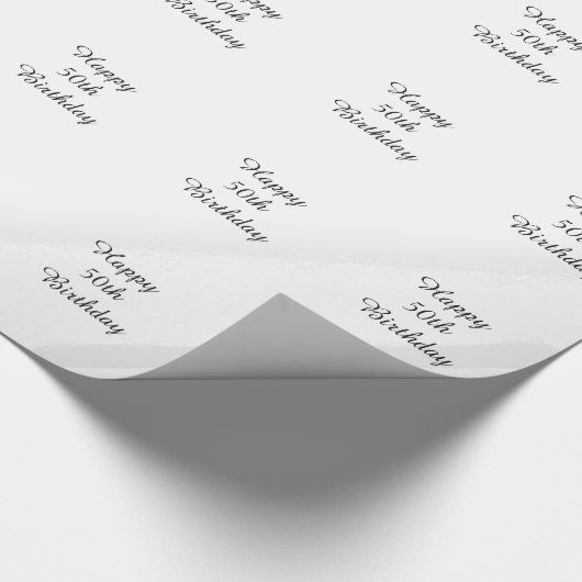 50. Geburtstags-, Schwarze u. Geschenkpapier (Ecke)