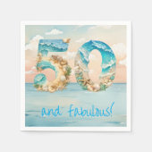 50. Geburtstags-Strandparty Serviette (Vorderseite)