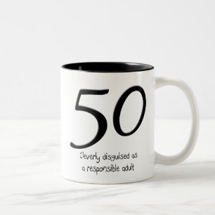 50. Geburtstags-Verkleidungs-Tasse Zweifarbige Tasse