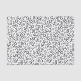 50. Geburtstags-Zahl-Muster Schwarzweiss Seidenpapier