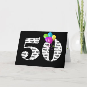 50. Geburtstagsballonbouquet Karte